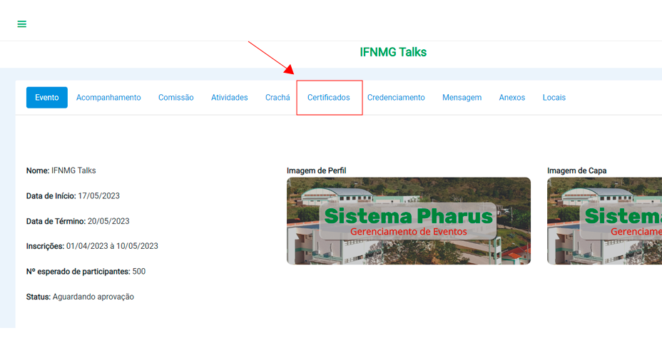 Menu de certificados