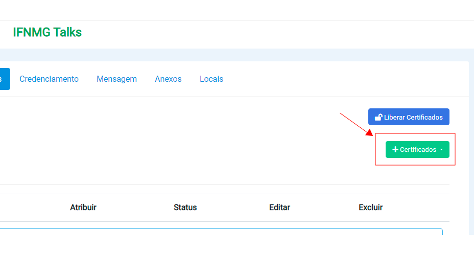 Botão + Certificados