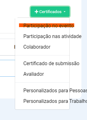 Participação no evento